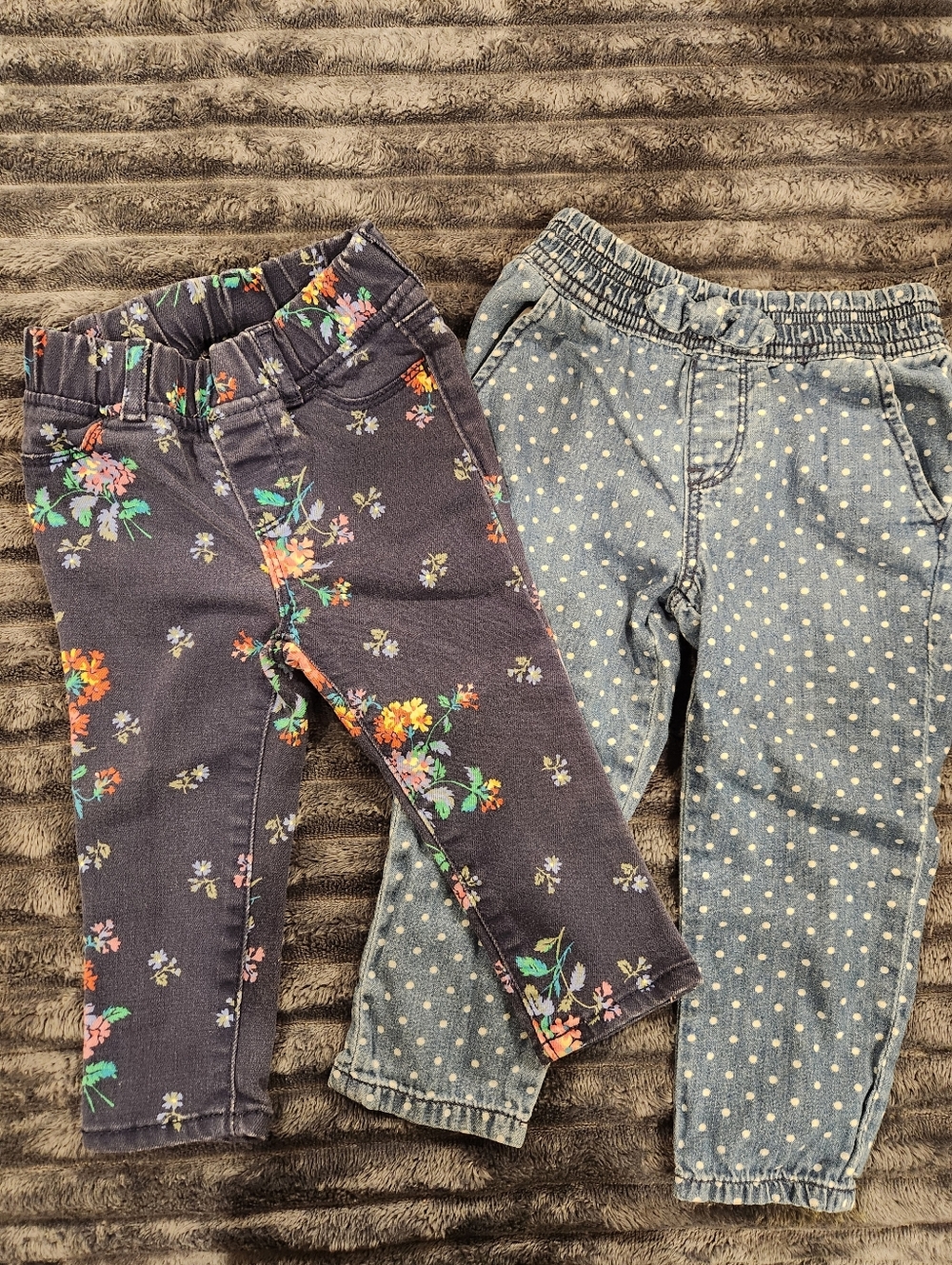 GAP Navy Floral And Polka Dot Jeans, Size 18-24M